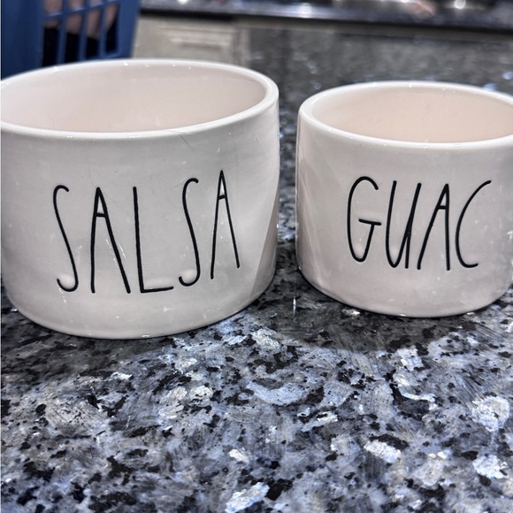 🌶️🥑 Fun Cool Rae Dunn White Ceramic Salsa and Guac Bowls 🌶️🥑 - Picture 14 of 14